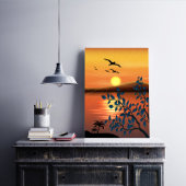 Zonsondergang Landschaps Canvas Afdruk