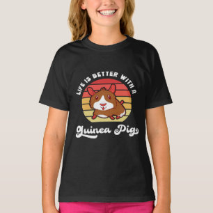 Zonsondergang leven beter met een cavia Schattig T-shirt