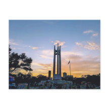 Zonsondergang Lucht Quezon Memorial Circle Park in