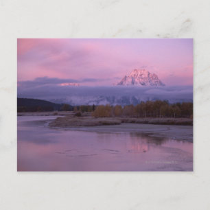 Zonsondergang met de berg Moran in Grand Teton Nat Briefkaart
