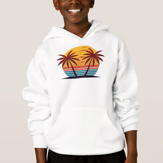 Zonsondergang Met Palmboom Vector (Voorkant)