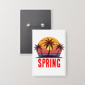 Zonsondergang Met Palmboom Vector Button (Voorkant / Achterkant)