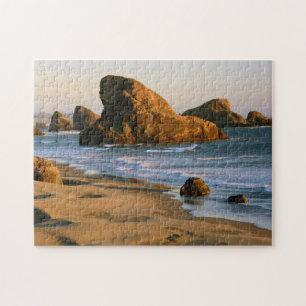 Zonsondergang, Meyers Beach, Oregon, VS Legpuzzel