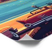 Zonsondergang Miami Skyline Poster (Hoek)