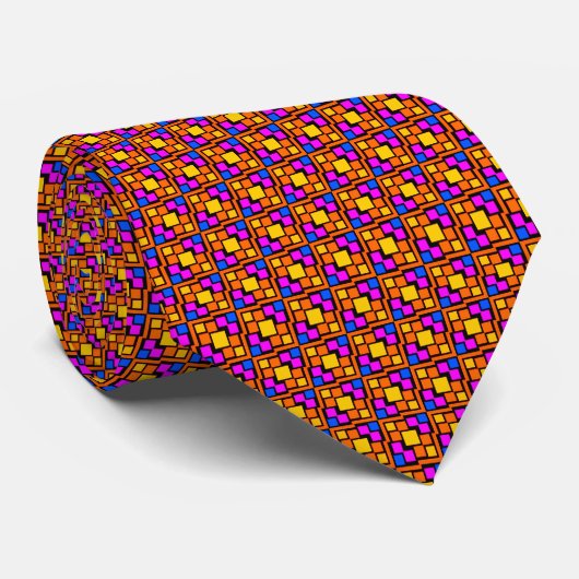 Zonsondergang Mozaïek: Geometrisch Stropdas (Opgerold)