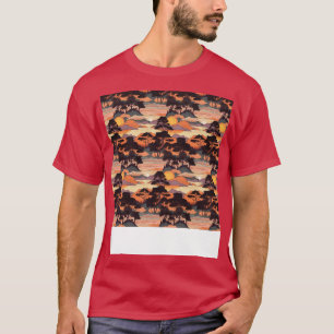 Zonsondergang Naadloos Patroon Zon Hemel Licht Zon T-shirt