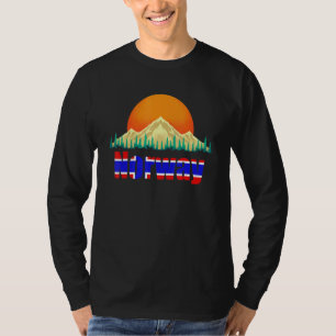 Zonsondergang Noorse Vlag Bergen Noordse Land Noor T-shirt