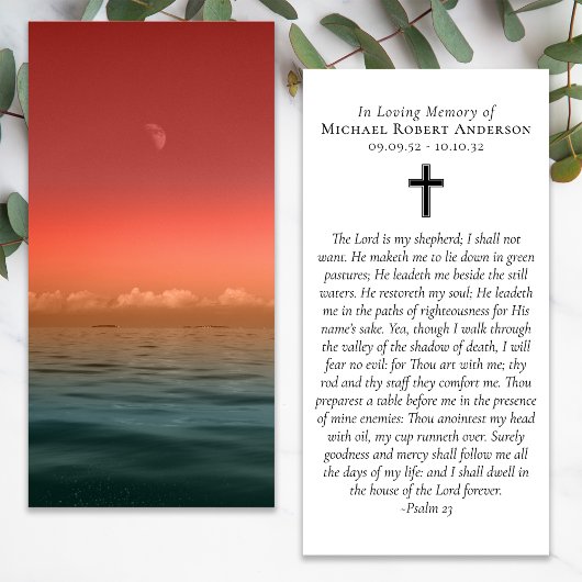 Zonsondergang Oceaan Foto Gebed Herdenkingsbladwij