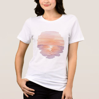 Zonsondergang Oceaan Golven – Minimalistische met Tri-Blend Shirt