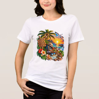 Zonsondergang Oceaan Vakantie Tri-Blend Shirt