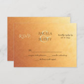 Zonsondergang Ombre Gradiënt w / kleine bladeren p RSVP Kaartje (Voorkant / Achterkant)