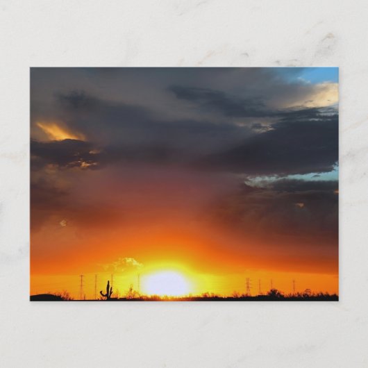 Zonsondergang onder het storm. briefkaart (Voorkant)