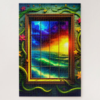 Zonsondergang ontwerp legpuzzel