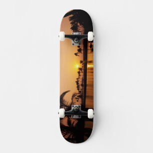 Zonsondergang op Anaeho'omalu Bay, Big Island, Skateboard