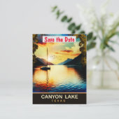 Zonsondergang op Canyon Lake, Texas, Reisansichtka Save The Date (Staand voorkant)