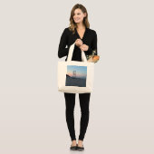 Zonsondergang op Cape Cod-strand Grote Tote Bag (Voorkant (model))