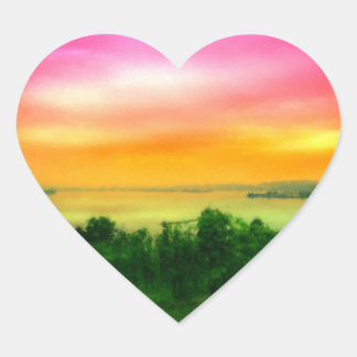 Zonsondergang op de Bodensee Hart Sticker