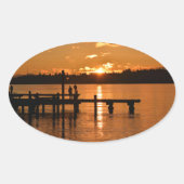 Zonsondergang op de Lake Oval Sticker (Voorkant)