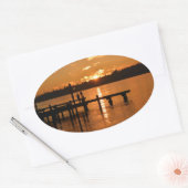 Zonsondergang op de Lake Oval Sticker (Envelop)