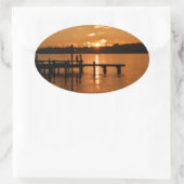 Zonsondergang op de Lake Oval Sticker (Tas)