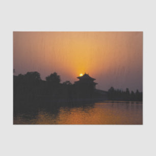 Zonsondergang op de Verboden Stad - Peking, China Tissuepapier