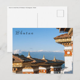 Zonsondergang op Dochula Pass - Bhutan, Himalaya Briefkaart