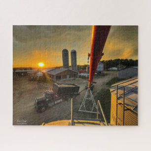 Zonsondergang op een Alberta Boerderij Legpuzzel