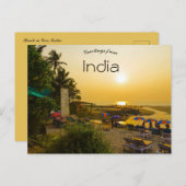 Zonsondergang op een strand in Goa, India Briefkaart (Voorkant / Achterkant)