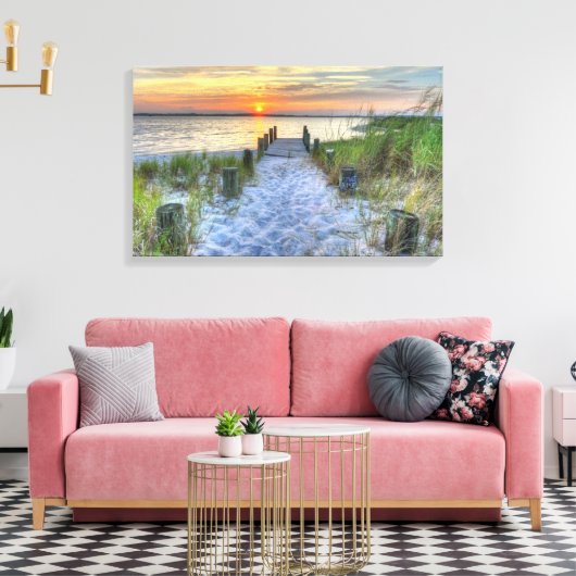 Zonsondergang op Fenwick Canvas Afdruk (Insitu (Woonkamer))