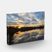 Zonsondergang op glas fotoblokken (Links)