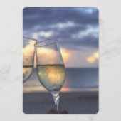 Zonsondergang Op Het Bruiloftsmenu Aan Het Strand Menu (Achterkant)