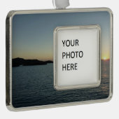 Zonsondergang op het eiland Antigua II Verzilverd Kader Ornament (Rechts)