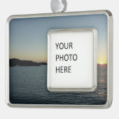 Zonsondergang op het eiland Antigua II Verzilverd Kader Ornament (Links)