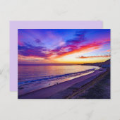 Zonsondergang op het strand briefkaart (Voorkant / Achterkant)