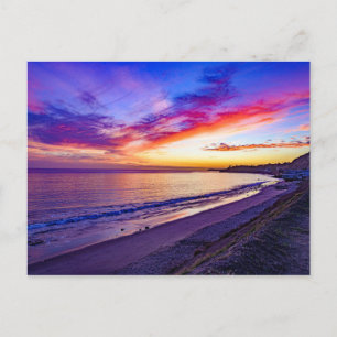 Zonsondergang op het strand briefkaart