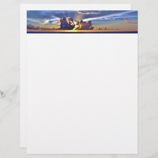 Zonsondergang op het strand Briefpapier (Voorkant / Achterkant)