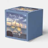 Zonsondergang op het strand bruiloft gunst dozen bedankdoosjes (Achterkant)