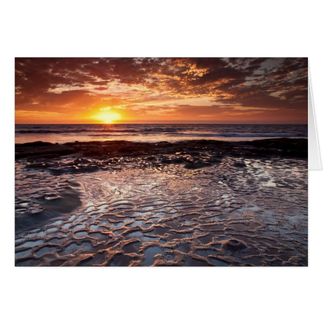 Zonsondergang op het strand, Californië (Voorkant Horizontaal)
