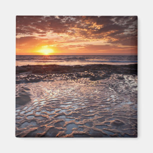 Zonsondergang op het strand, Californië Magneet