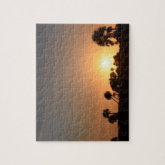 Zonsondergang op het strand Puzzel (Verticaal)