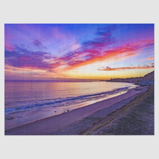 Zonsondergang op het strand Tissue Paper Tissuepapier (Voorkant)