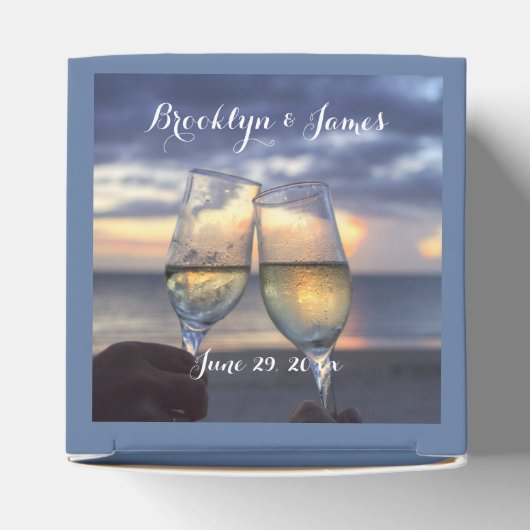 Zonsondergang Op Het Strand Trouwgunst Dozen Bedankdoosjes (Bovenkant)