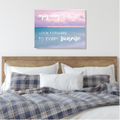 Zonsondergang op het strand Wall Art met Quote Canvas Afdruk (Insitu (Slaapkamer))