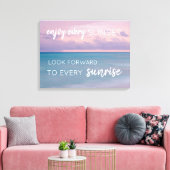 Zonsondergang op het strand Wall Art met Quote Canvas Afdruk (Insitu (Woonkamer))