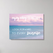 Zonsondergang op het strand Wall Art met Quote Canvas Afdruk (Voorkant)
