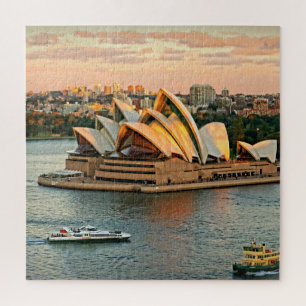 Zonsondergang op het Sydney Opera House - 20x20 - Legpuzzel