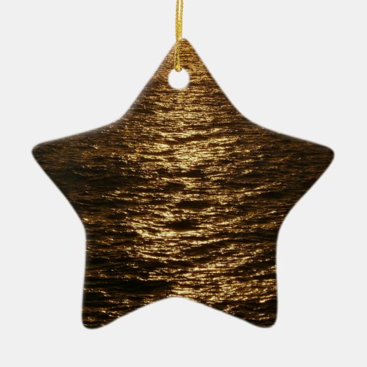 Zonsondergang op het water Abstracte Oceaan Fotogr Keramisch Ornament (Voorkant)