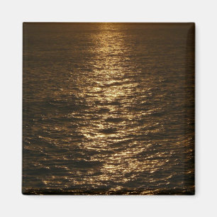 Zonsondergang op het water Abstracte Oceaan Fotogr Magneet