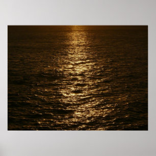 Zonsondergang op het water Abstracte Oceaan Fotogr Poster