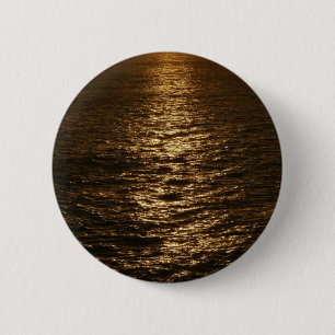 Zonsondergang op het Water Abstracte Oceaanfotogra Ronde Button 5,7 Cm